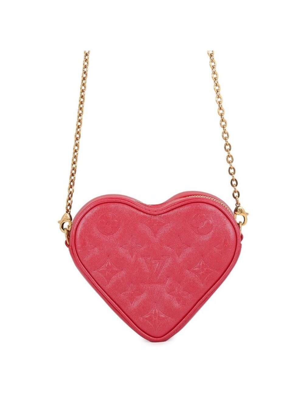 Louis Vuitton Chain Shoulder Bag Monogram Heart on Lambskin